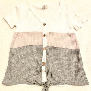 Waffle striped shirt